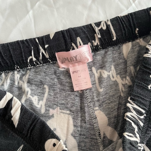 Playboy Y2K Black Bunny Lounge Pants Adjustable Strap - Picture 4 of 5